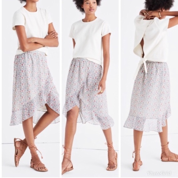 Madewell Dresses & Skirts - Madewell • Floral Ruffle Wrap Skirt